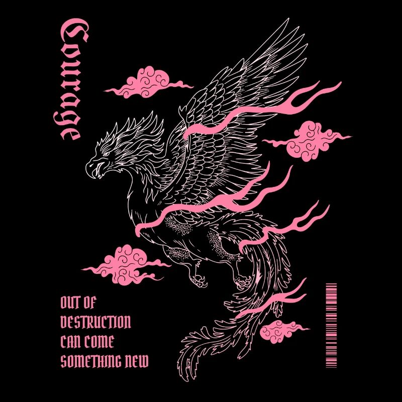 Courage – Phoenix Wiedergeburt Design