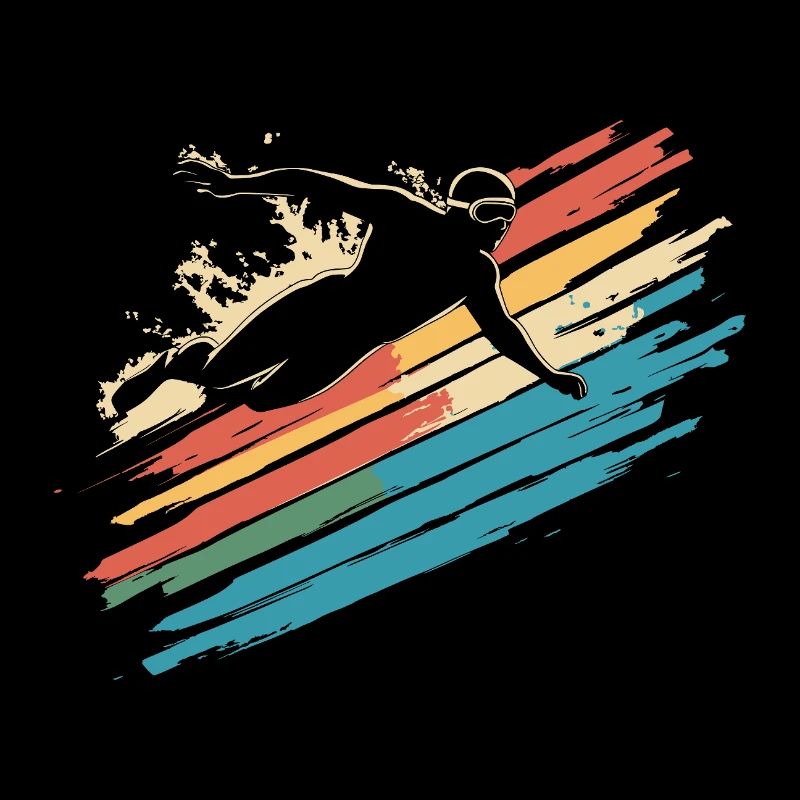 Swimming Float Silhouette Vintage
