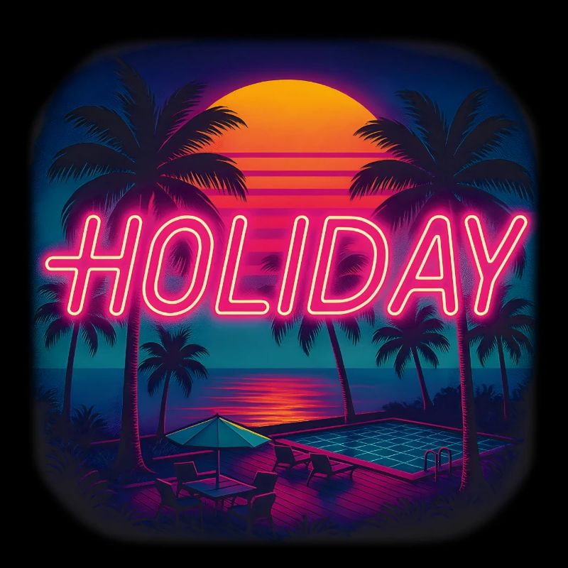 Neon Holiday Feeling – Summer Design under Palm Trees