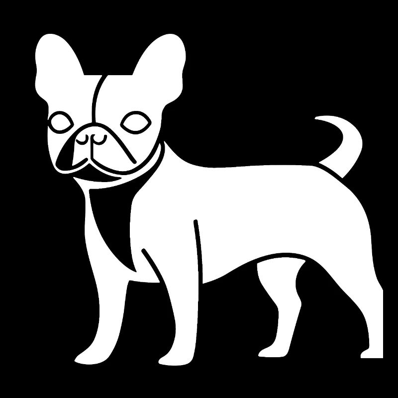 Boston terrier silhouette chien blanc