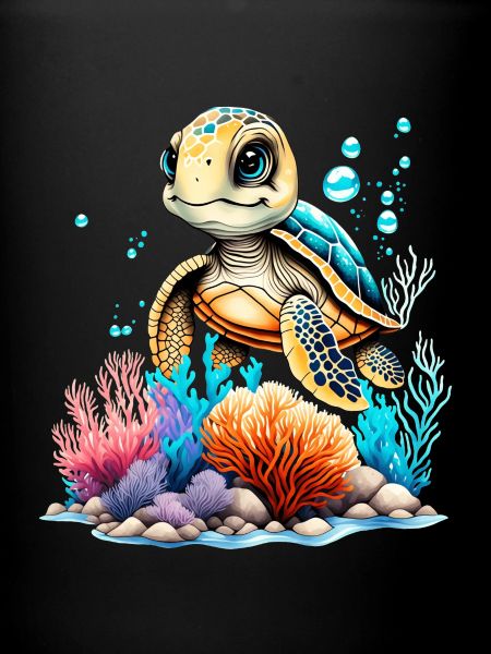 Vibrant Underwater Turtle Scene