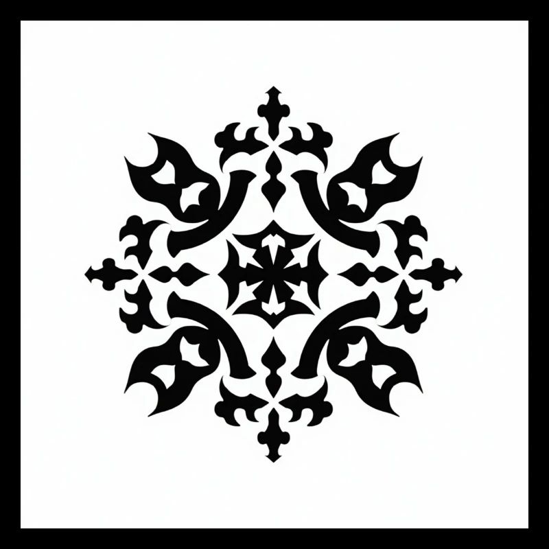 Kompliziertes schwarzes Schneeflockenmuster