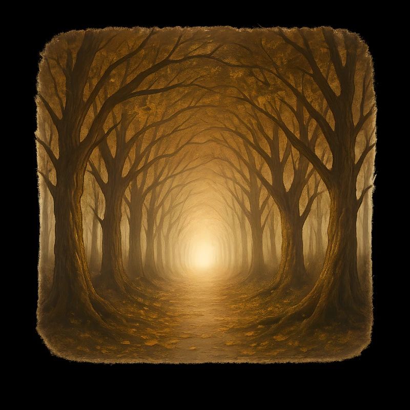 Mystyischer Herbstwald Sonnenlicht