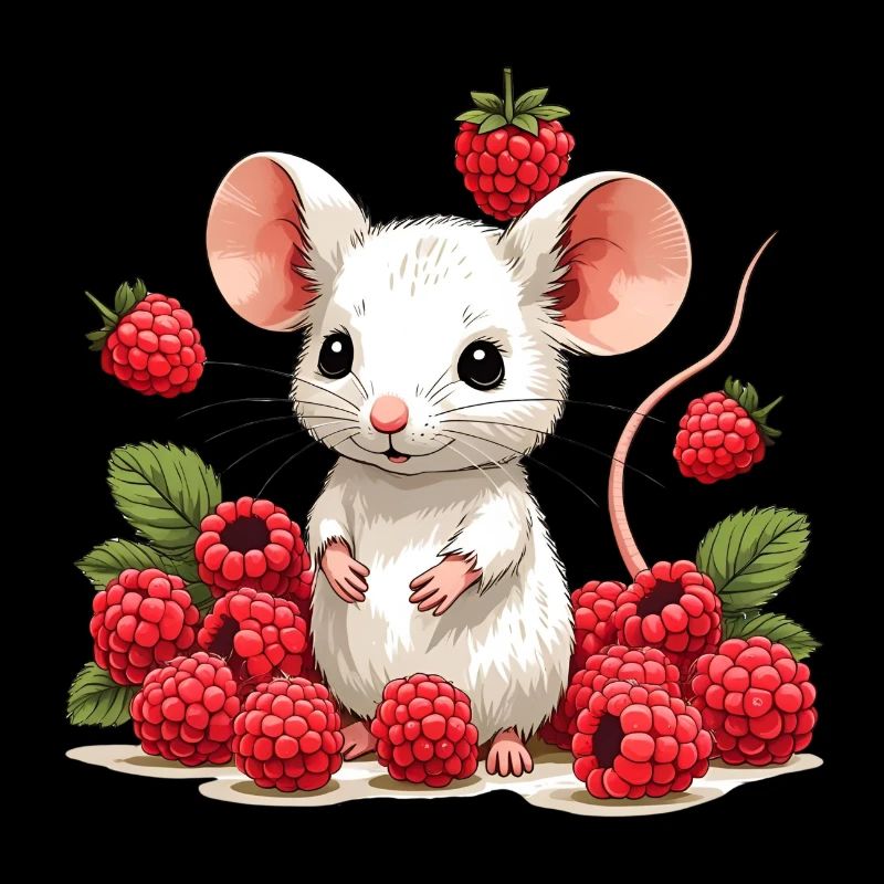 Cute Berry Mouse Illustration