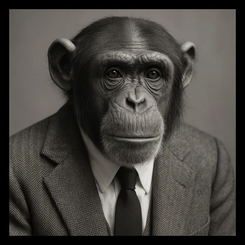 Singe élégant en costume