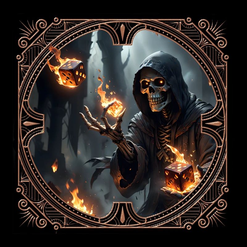 Skeleton Dice Magic and Fire