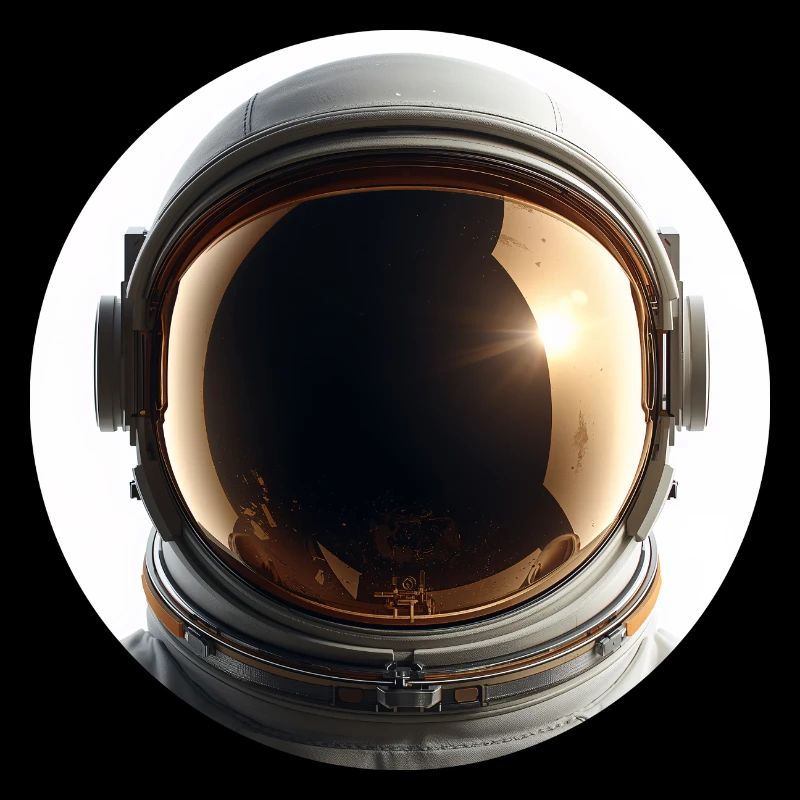 Astronaut helmet in sunlight