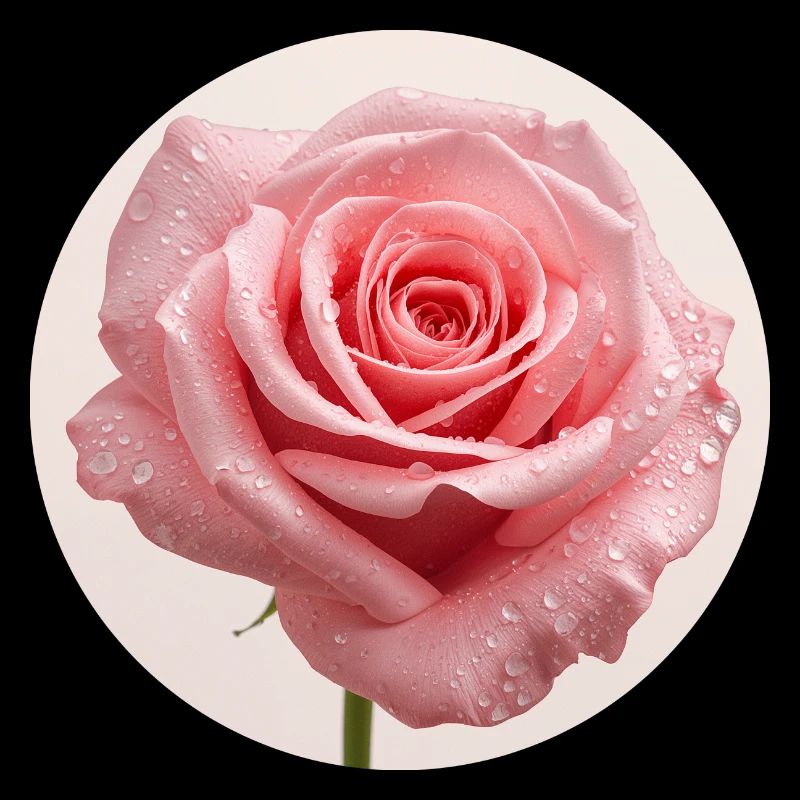 Delicate rose blossom with water drops