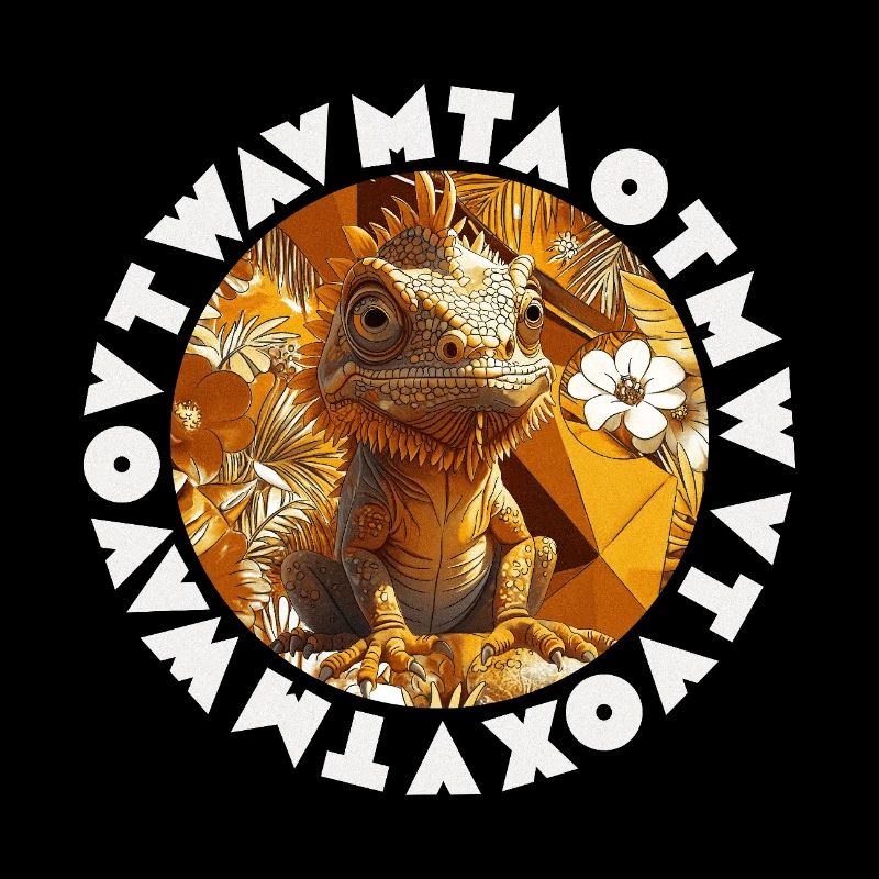 Tropical Chameleon Stylized Exotic Graphic