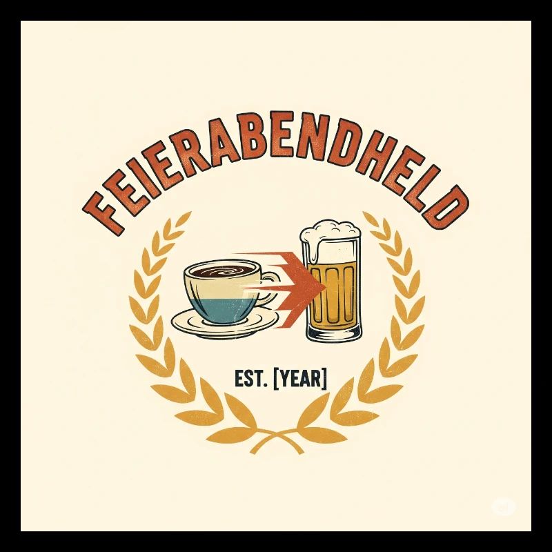 Feierabendheld Kaffeetasse & Bierglas Design