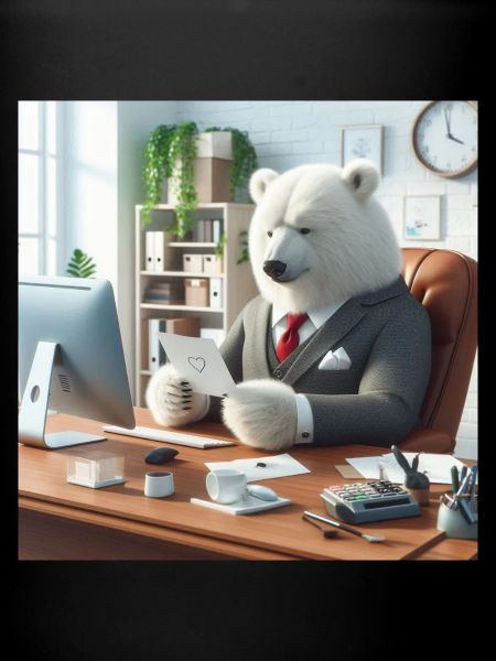 ours en costume d'affaires chic