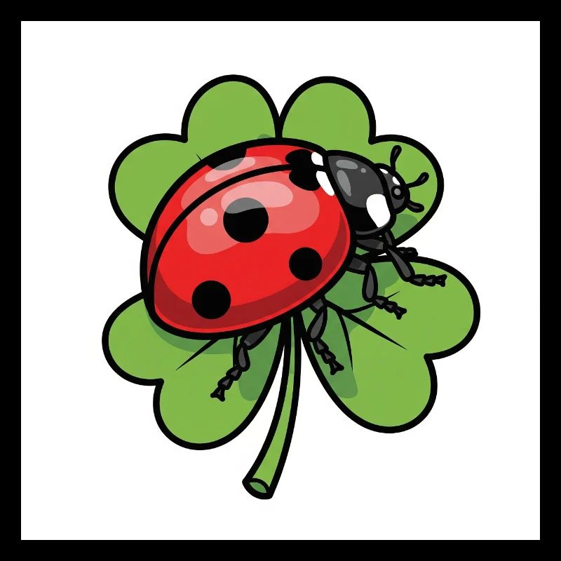 Kleeblatt mit Marienkäfer Design