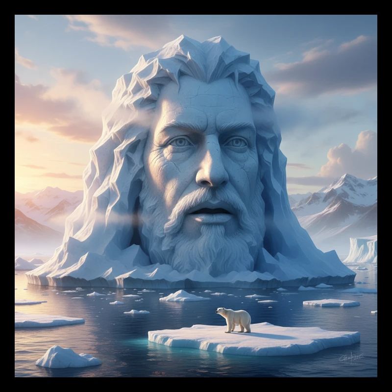 Face glaciaire de la glace