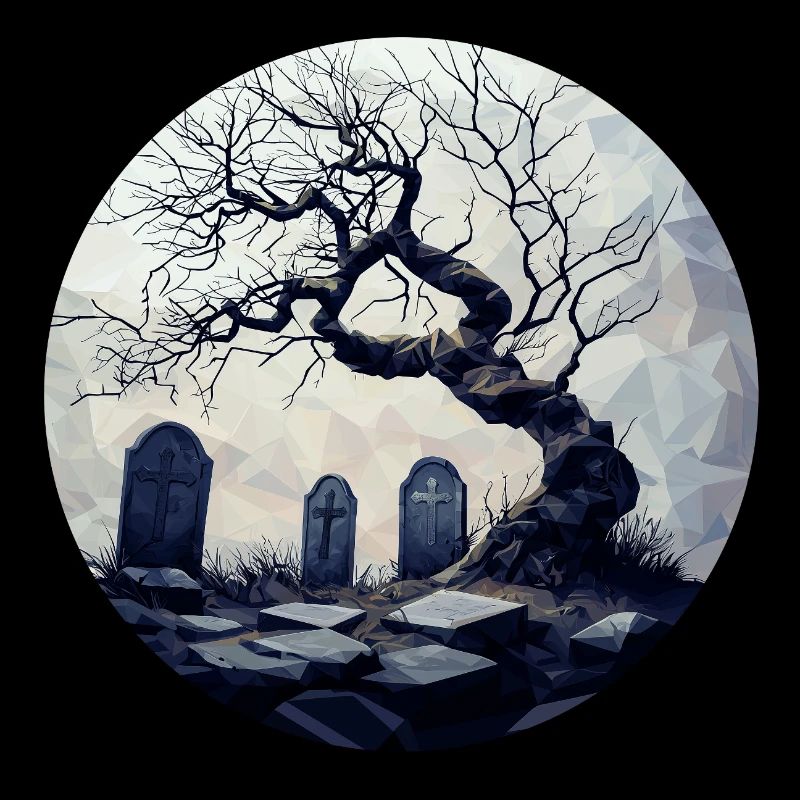 Tombe oubliée avec arbre noueux