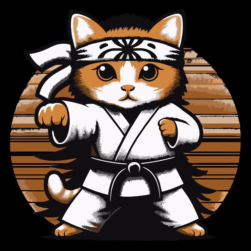 Kawaii Cat Karate Dojo Design