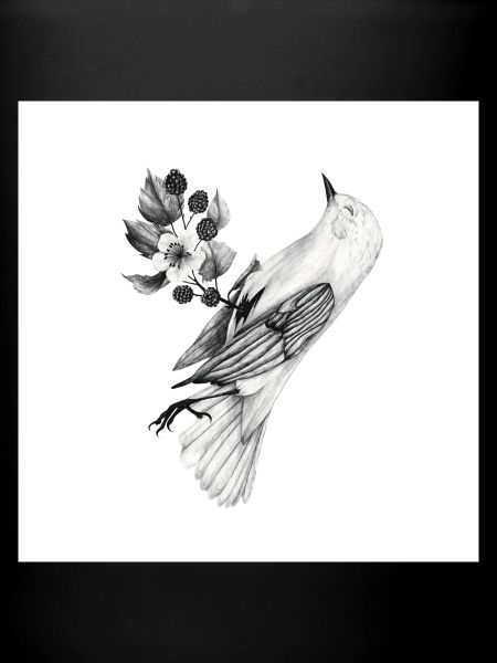 Bird with plants