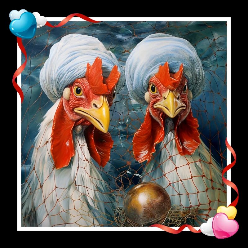 Creative Surreal Rooster Decors with Turban Network