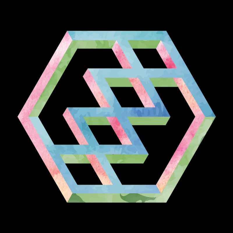 Abstract Colorful Hexagon Pattern