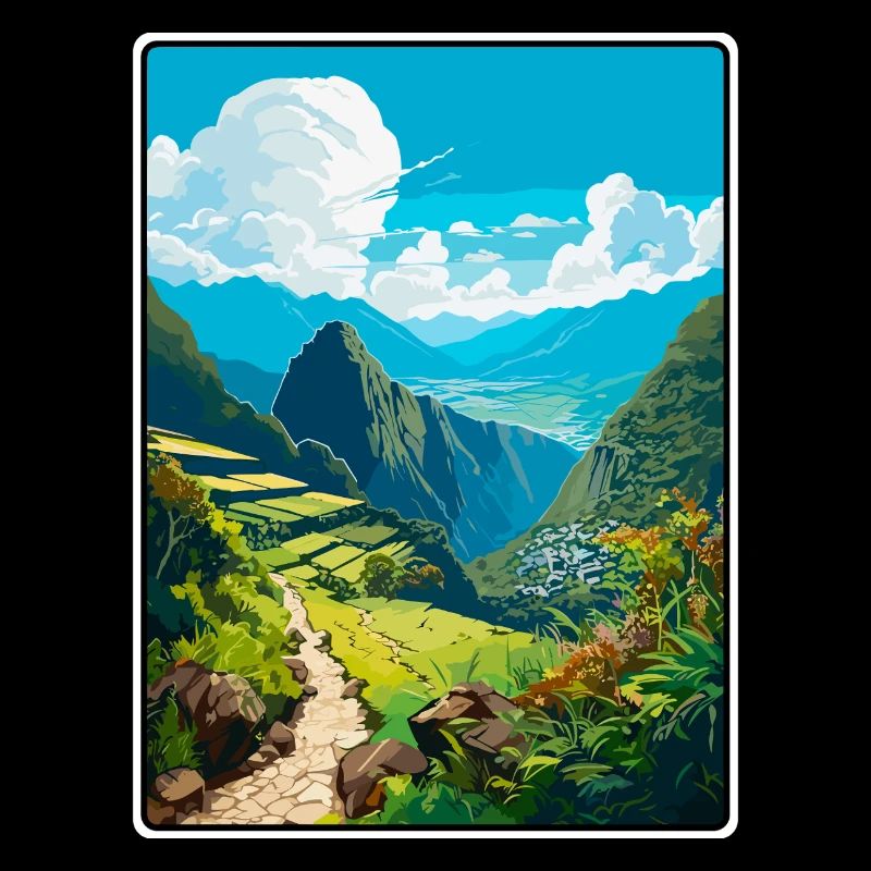 Inca Trail Peru Terraced Valley Horizon