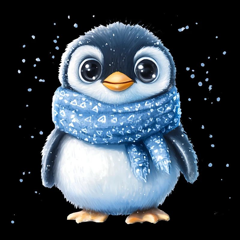 Cute Winter Penguin in Blue