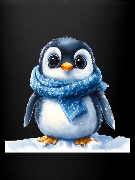 Pingouin mignon avec accessoire d’hiver