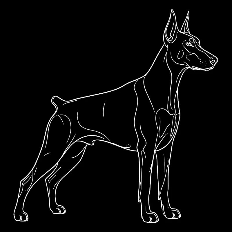 Graceful Doberman in side view
