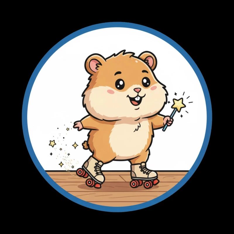 Motif de hamster mignon sur les patins à roulettes