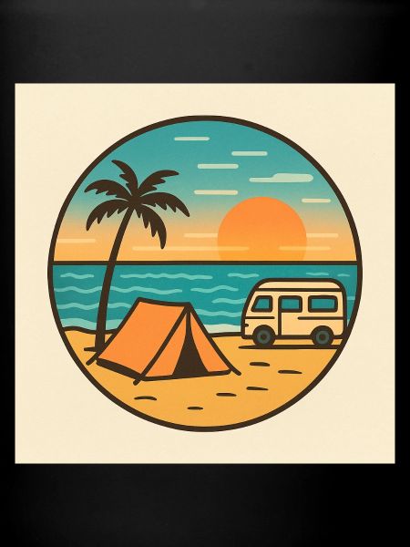 Beach Sunset with Tent