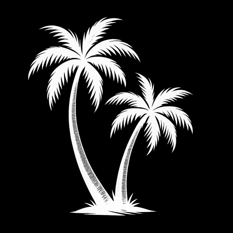 Silhouette de palmiers lumineux