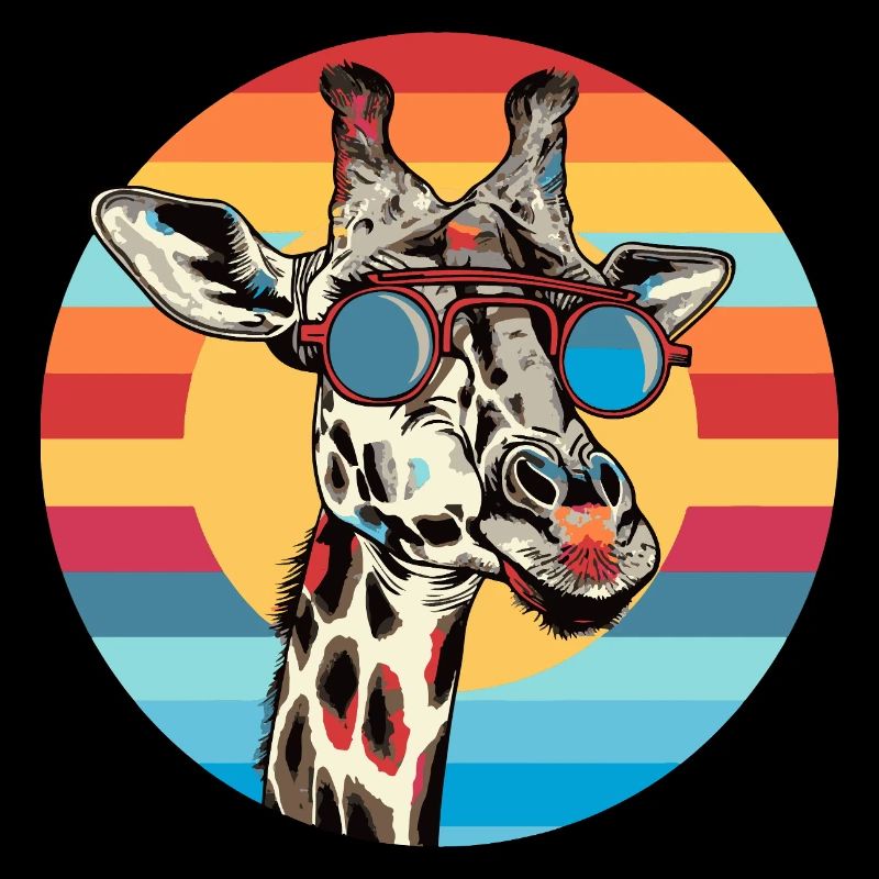 Giraffe picture with sunglasses