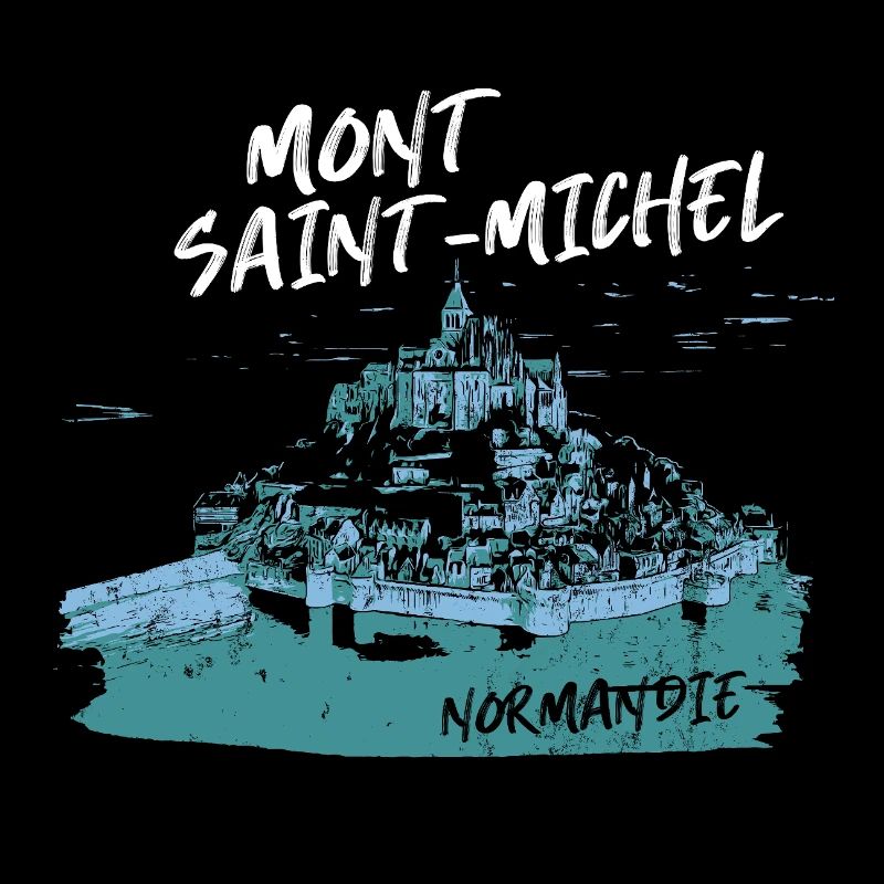 Mont Saint-Michel Aquarelle Bleue
