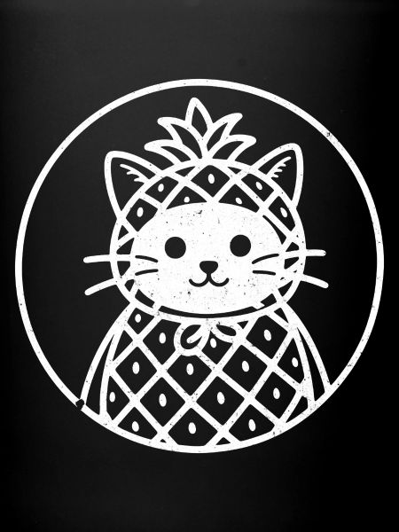 Cat Pineapple Style Illustration