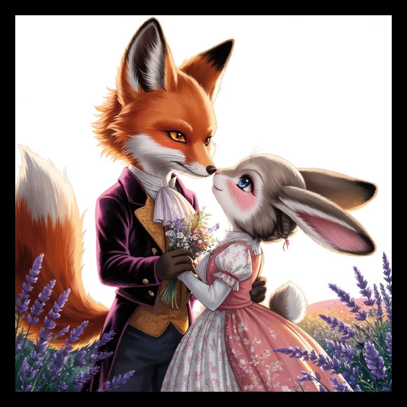 Fabulous wedding: fox and hare