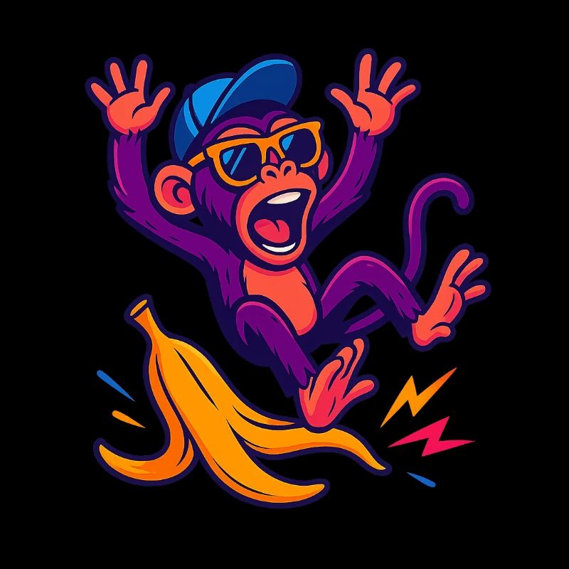 Neon monkey with banana