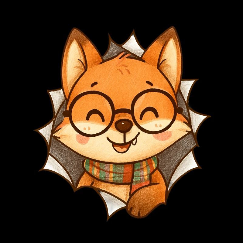 Lunettes de renard écharpe dessin animé