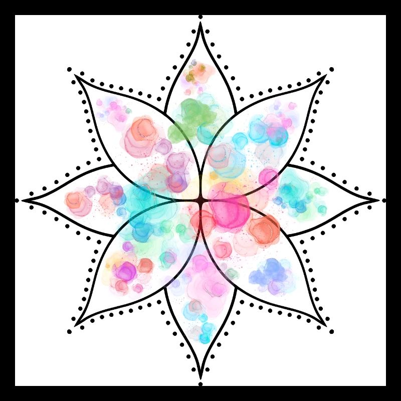 Mandala Fleur pastel Aquarelle