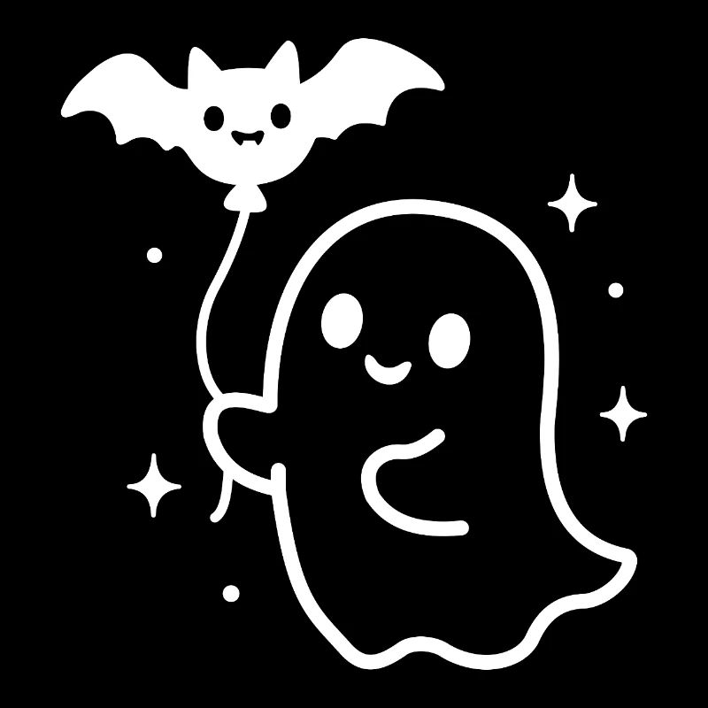 Fantôme avec chauve-souris – Motif d’Halloween