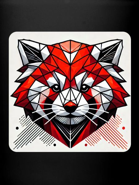 Geometric Red Panda Polygon
