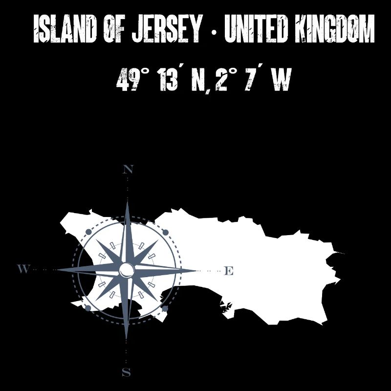Carte de l’île de Jersey Coordonnées Boussole