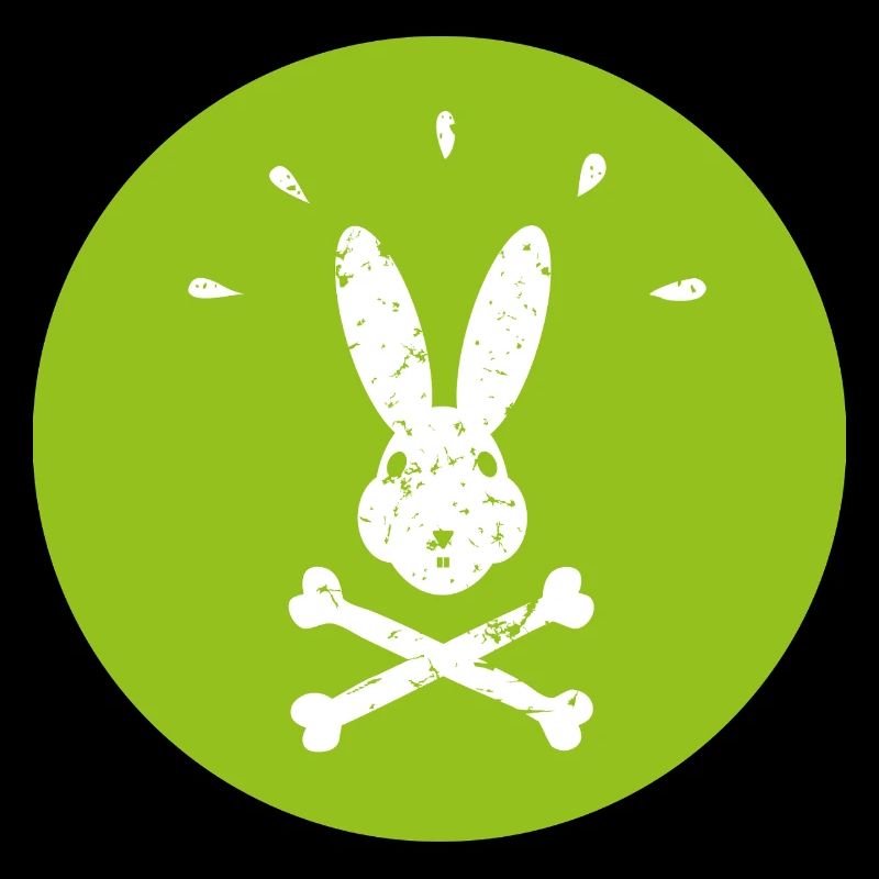 Pirate Bunny in Jolly Roger Style Green Easter Bunny