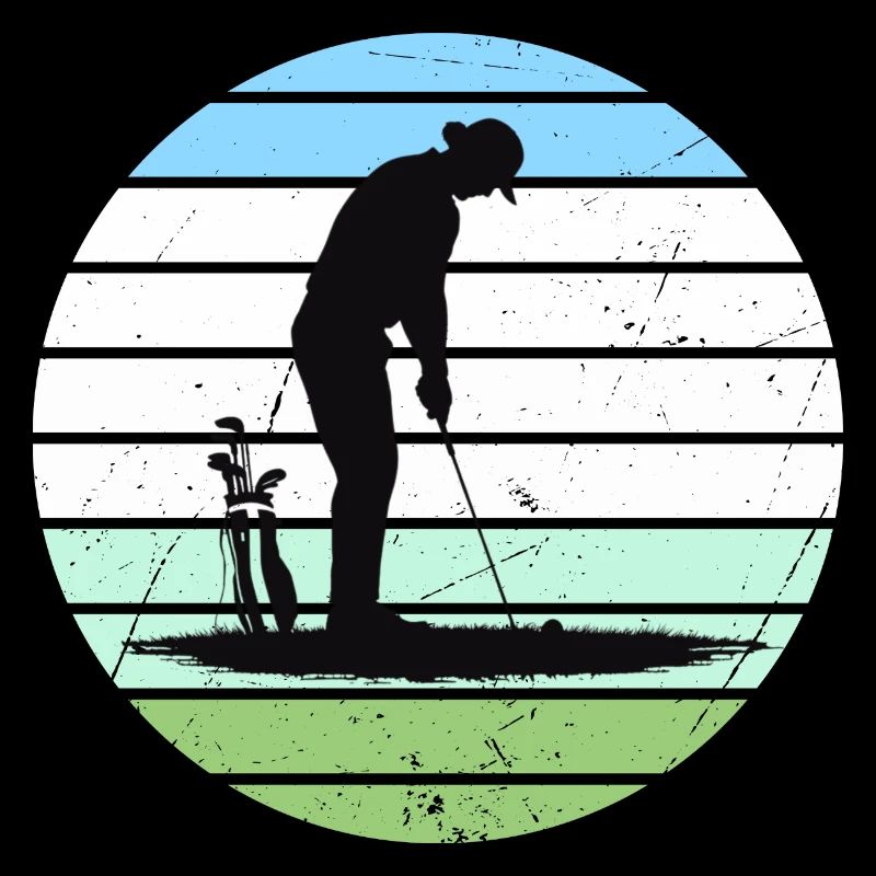 Golf silhouette in pastel circle