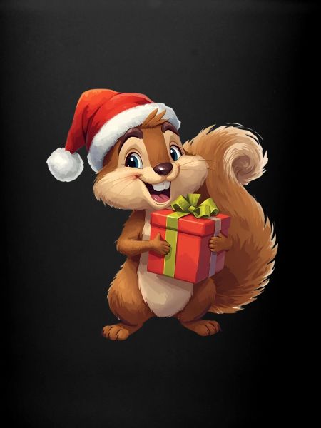 Écureuil de Noël avec cadeau
