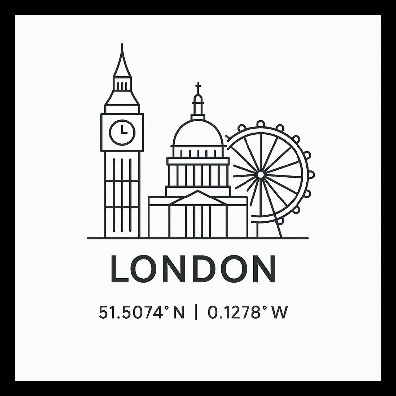 Londres Line Art Silhouette Point de repère