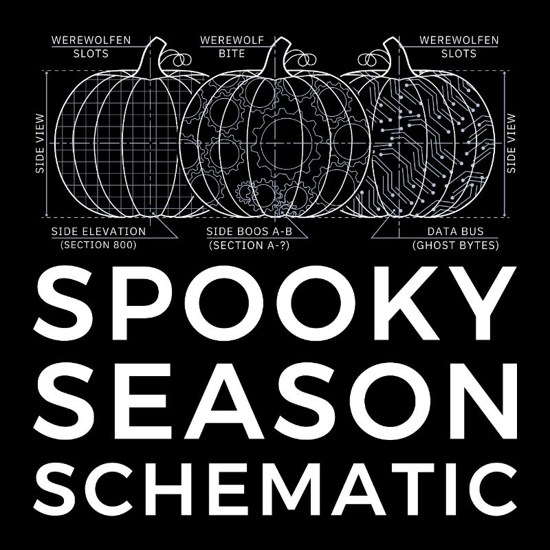 Spooky Season Schematic, Engineer Halloween tshirt