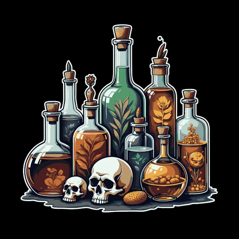Alchemy Vial Skull Design