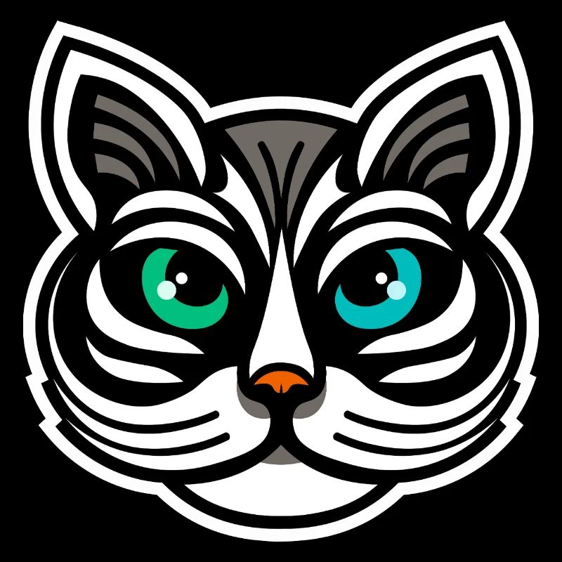 Conception de dessin animé de chat aux yeux étranges fantaisiste