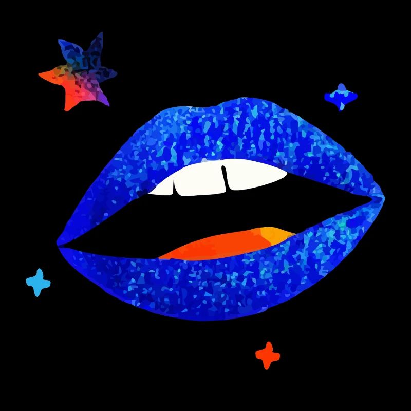 Elektrischer blauer Lippenpopp