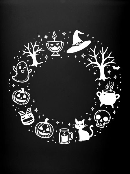 Halloween Symbols Wreath