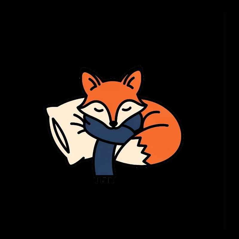 Winterschlaf Fuchs mit Schal