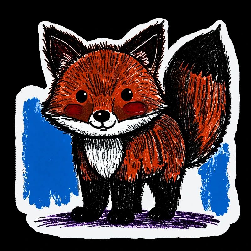 Kleiner Fuchs (Buntstiftzeichnung)